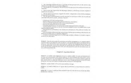 Ouverture des créneaux (Vacances Toussaint et Arrêté Préfectoral)